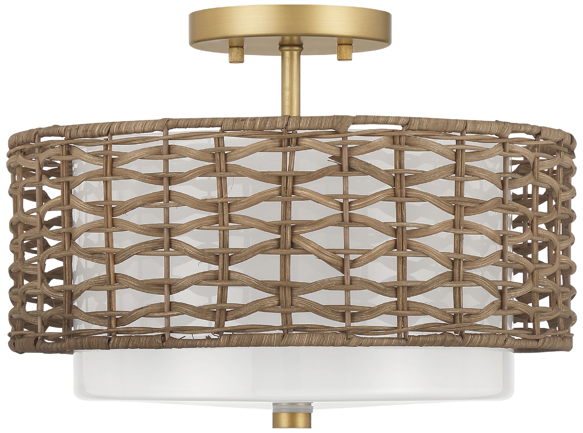Hunter Laila 14" Wide Luxe Gold Drum Ceiling Light