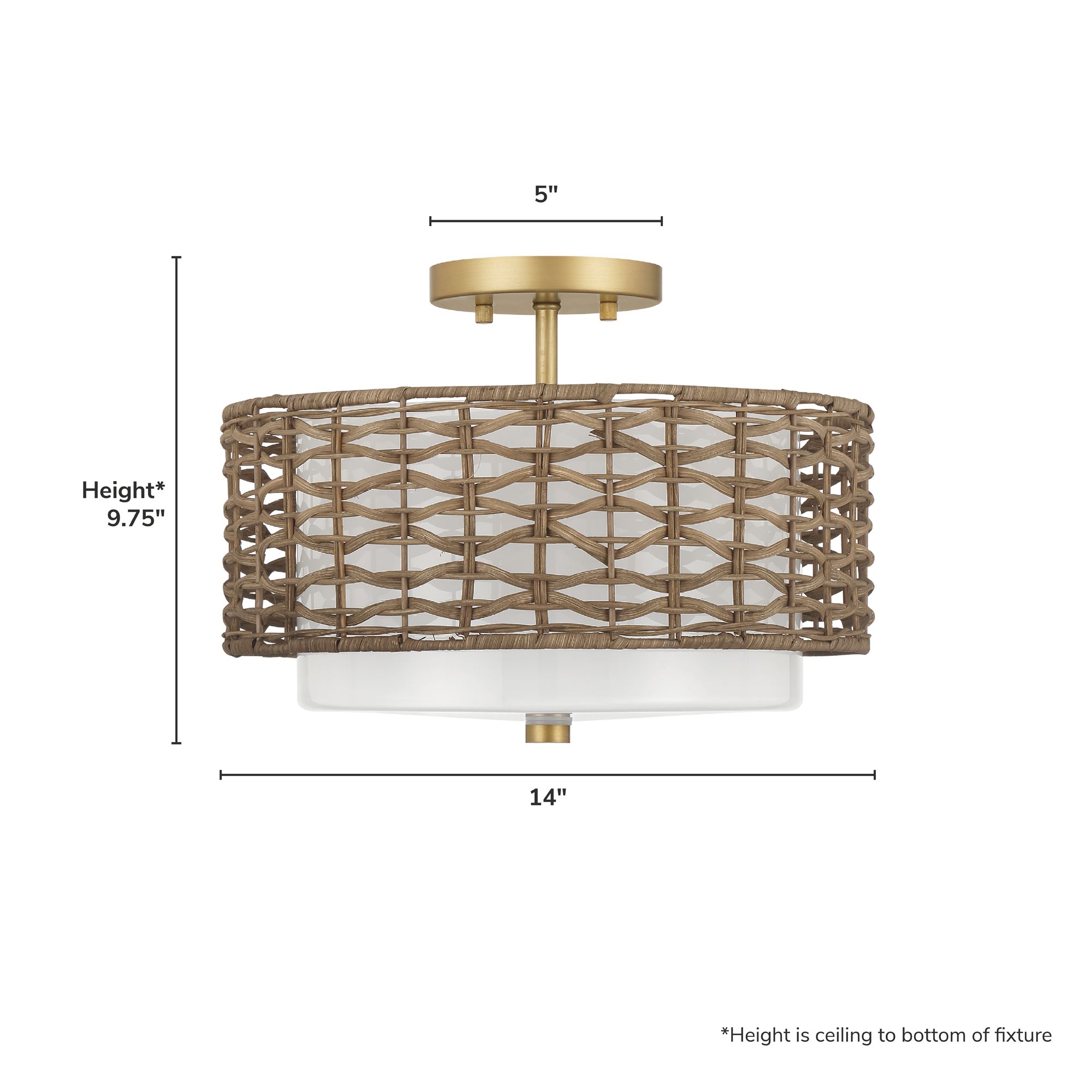 Image 4 Hunter Laila 14" Wide Luxe Gold Drum Ceiling Light more views
