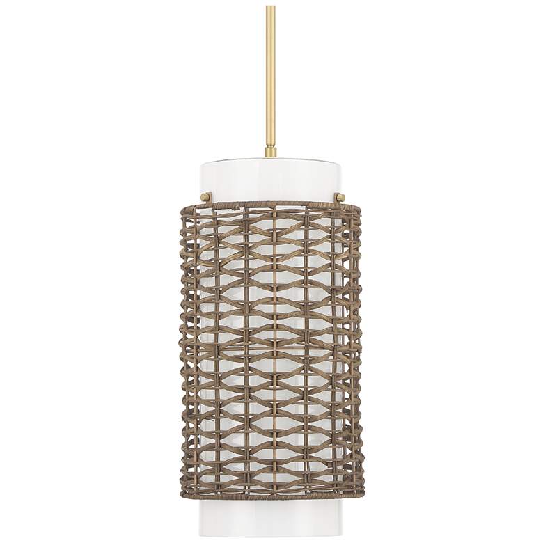 Image 2 Hunter Laila Luxe Gold with Cased White Glass 1 Light Pendant