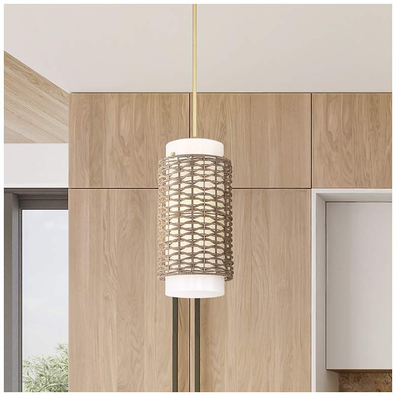 Image 1 Hunter Laila Luxe Gold with Cased White Glass 1 Light Pendant