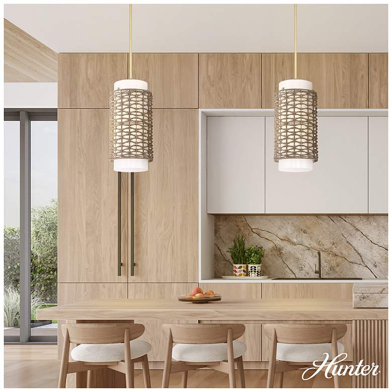 Image 3 Hunter Laila Luxe Gold with Cased White Glass 1 Light Pendant more views