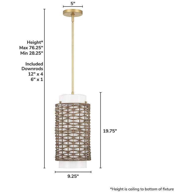 Image 4 Hunter Laila Luxe Gold with Cased White Glass 1 Light Pendant more views