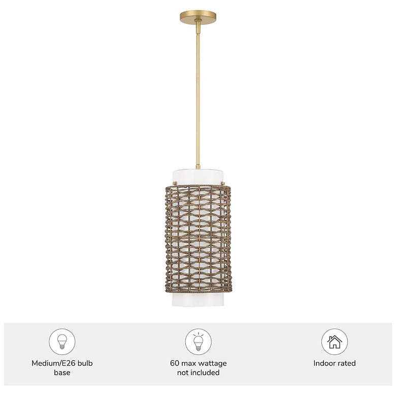 Image 5 Hunter Laila Luxe Gold with Cased White Glass 1 Light Pendant more views