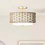 Thumbnail1 of Hunter Laila Luxe Gold with Cased White Glass 2 Light Flush Mount