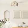 Thumbnail3 of Hunter Laila Luxe Gold with Cased White Glass 2 Light Flush Mount more views
