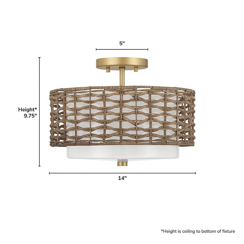 Image 4 Hunter Laila Luxe Gold with Cased White Glass 2 Light Flush Mount more views
