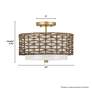 Thumbnail4 of Hunter Laila Luxe Gold with Cased White Glass 2 Light Flush Mount more views