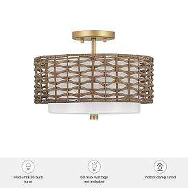 Image5 of Hunter Laila Luxe Gold with Cased White Glass 2 Light Flush Mount more views