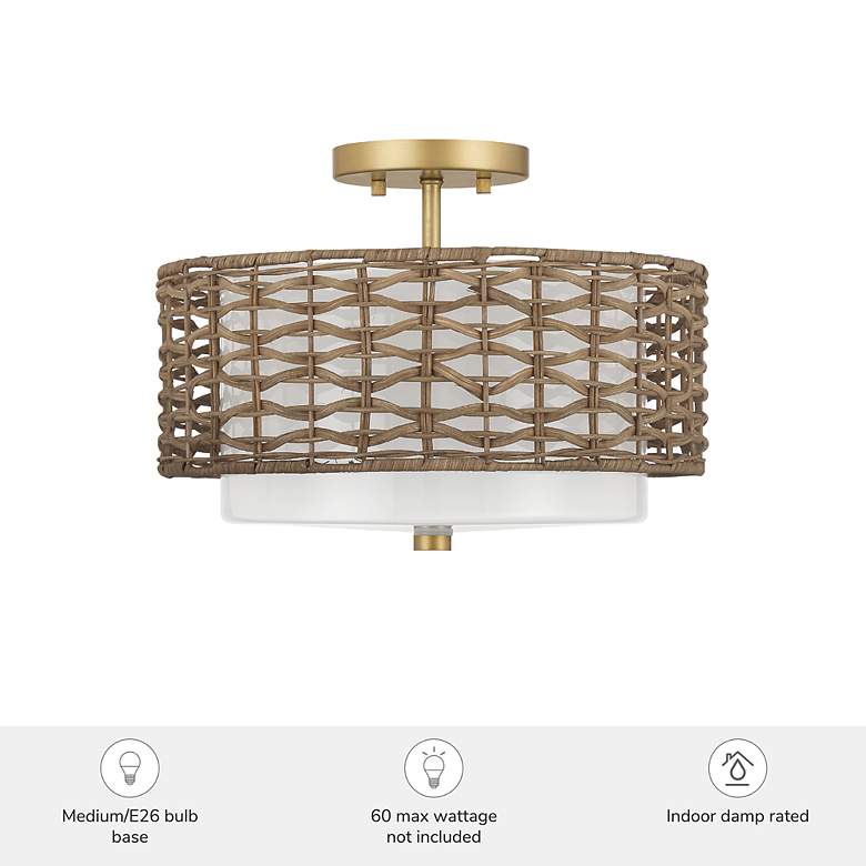 Image 5 Hunter Laila Luxe Gold with Cased White Glass 2 Light Flush Mount more views