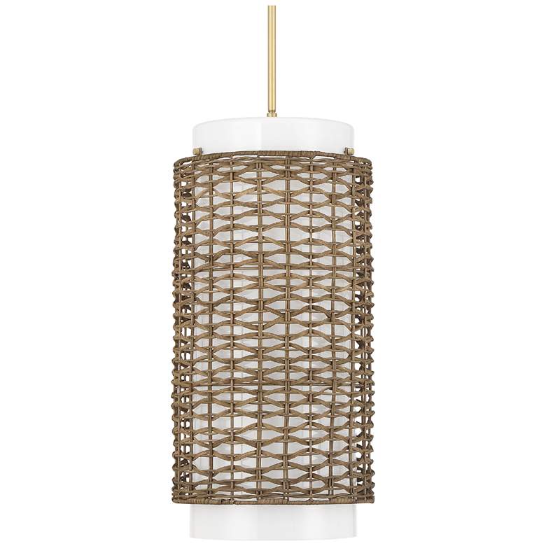 Image 2 Hunter Laila Luxe Gold with Cased White Glass 3 Light Pendant