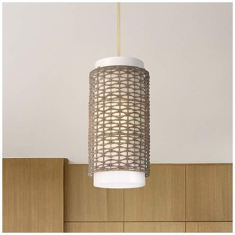 Image 1 Hunter Laila Luxe Gold with Cased White Glass 3 Light Pendant