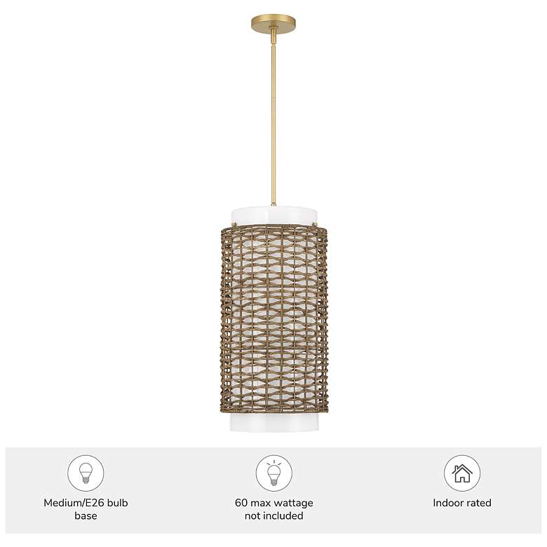 Image 5 Hunter Laila Luxe Gold with Cased White Glass 3 Light Pendant more views