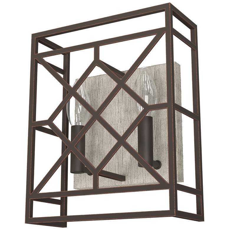 Image 1 Hunter Langwood 11 3/4" High Onyx Bengal 2-Light Wall Sconce