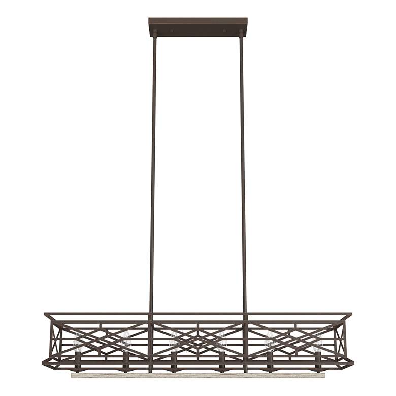 Image 1 Hunter Langwood Onyx Bengal and Barnwood 6 Light Chandelier