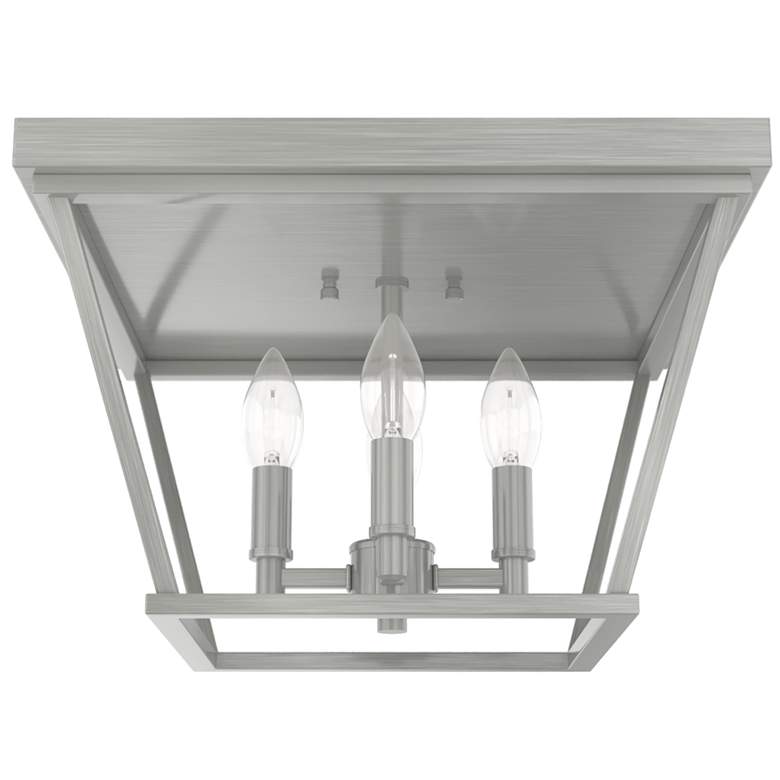 Image 1 Hunter Laurel Ridge Brushed Nickel 4 Light Flush Mount