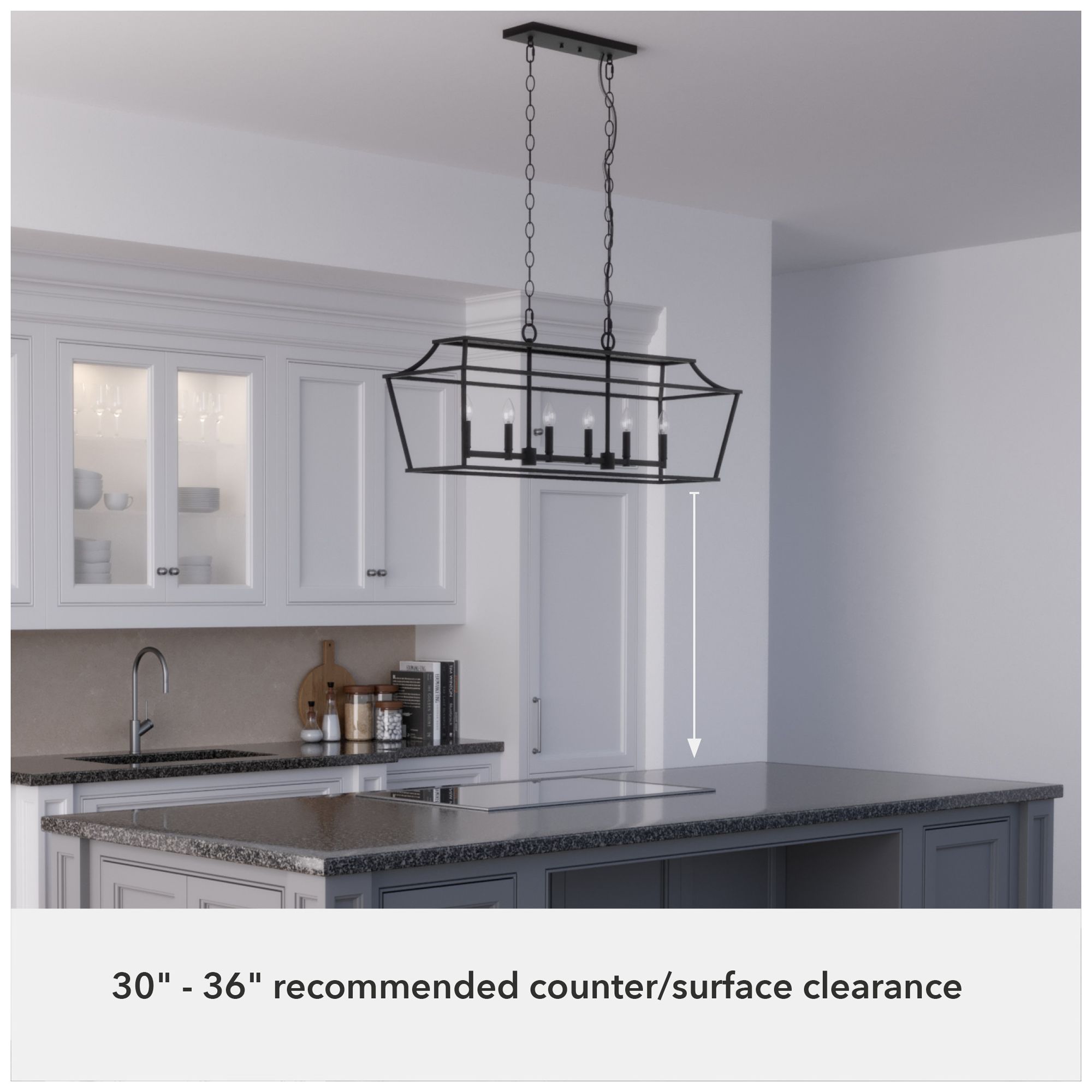 Image 4 Hunter Laurel Ridge Natural Black Iron 6 Light Large Chandelier more views