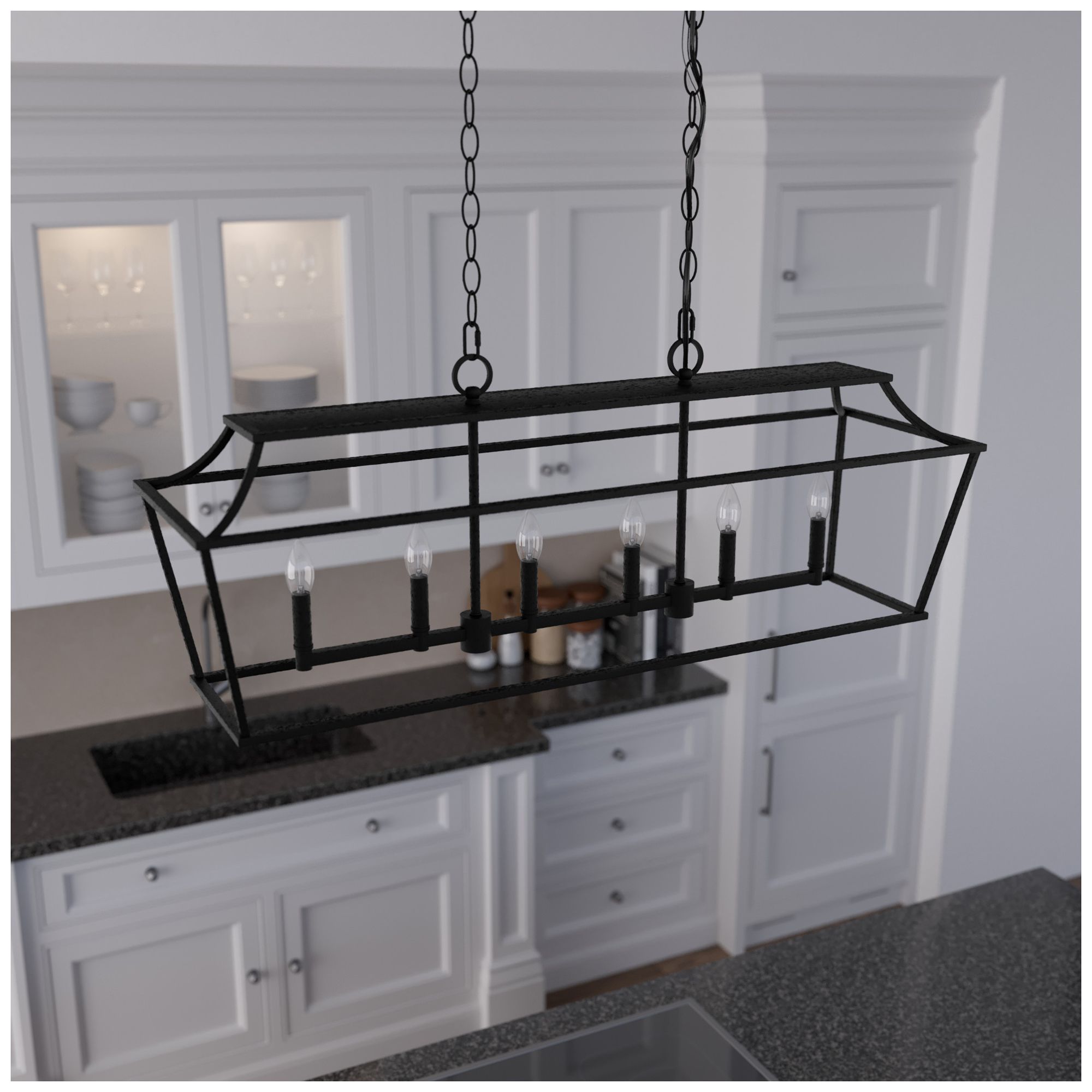Image 6 Hunter Laurel Ridge Natural Black Iron 6 Light Large Chandelier more views