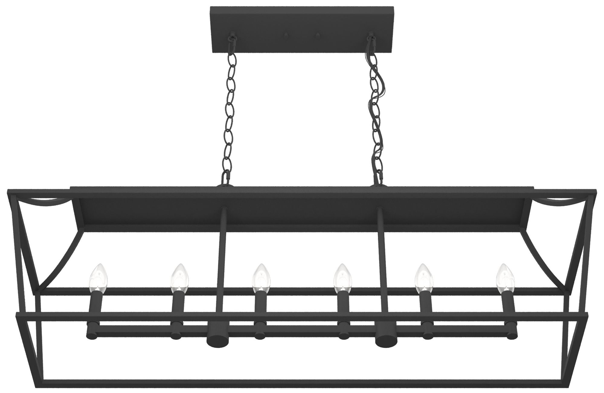 Hunter Laurel Ridge Natural Black Iron 6 Light Large Chandelier
