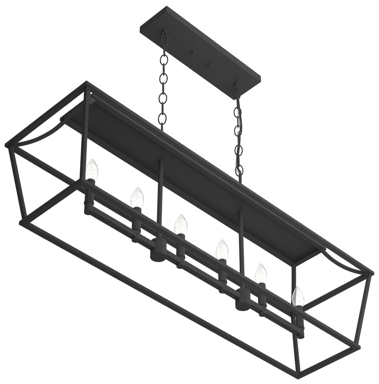 Hunter Laurel Ridge Natural Black Iron 6 Light Large Chandelier
