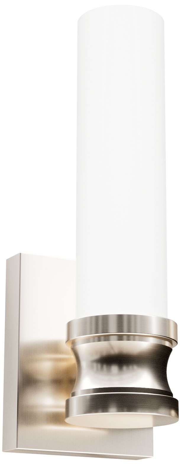 Image 2 Hunter Lenlock Brushed Nickel with Cased White Glass 1 Light Sconce