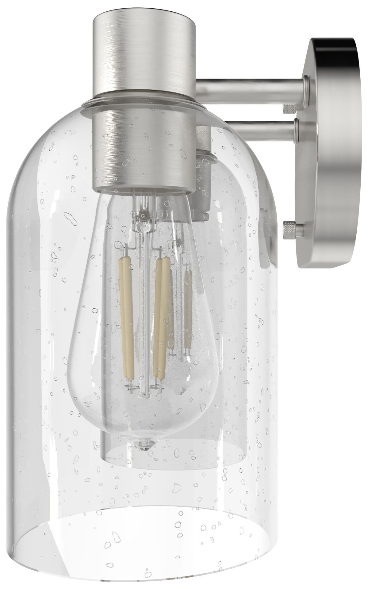 Hunter Lochemeade Brushed Nickel Seeded Glass 2 Light Vanity Light Fixture