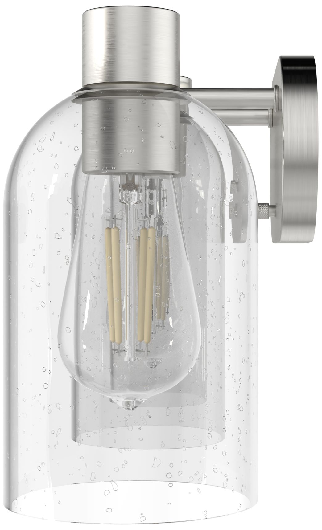 Image 3 Hunter Lochemeade Brushed Nickel with Clear Seeded Glass 3 Light Vanity more views