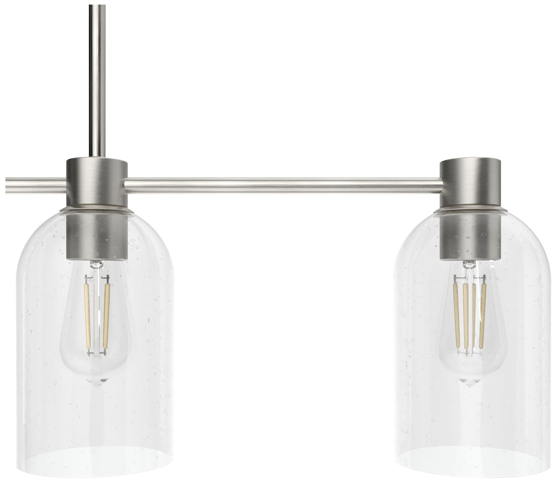 Image 2 Hunter Lochemeade Brushed Nickel with Clear Seeded Glass 4 Light Chandelier more views