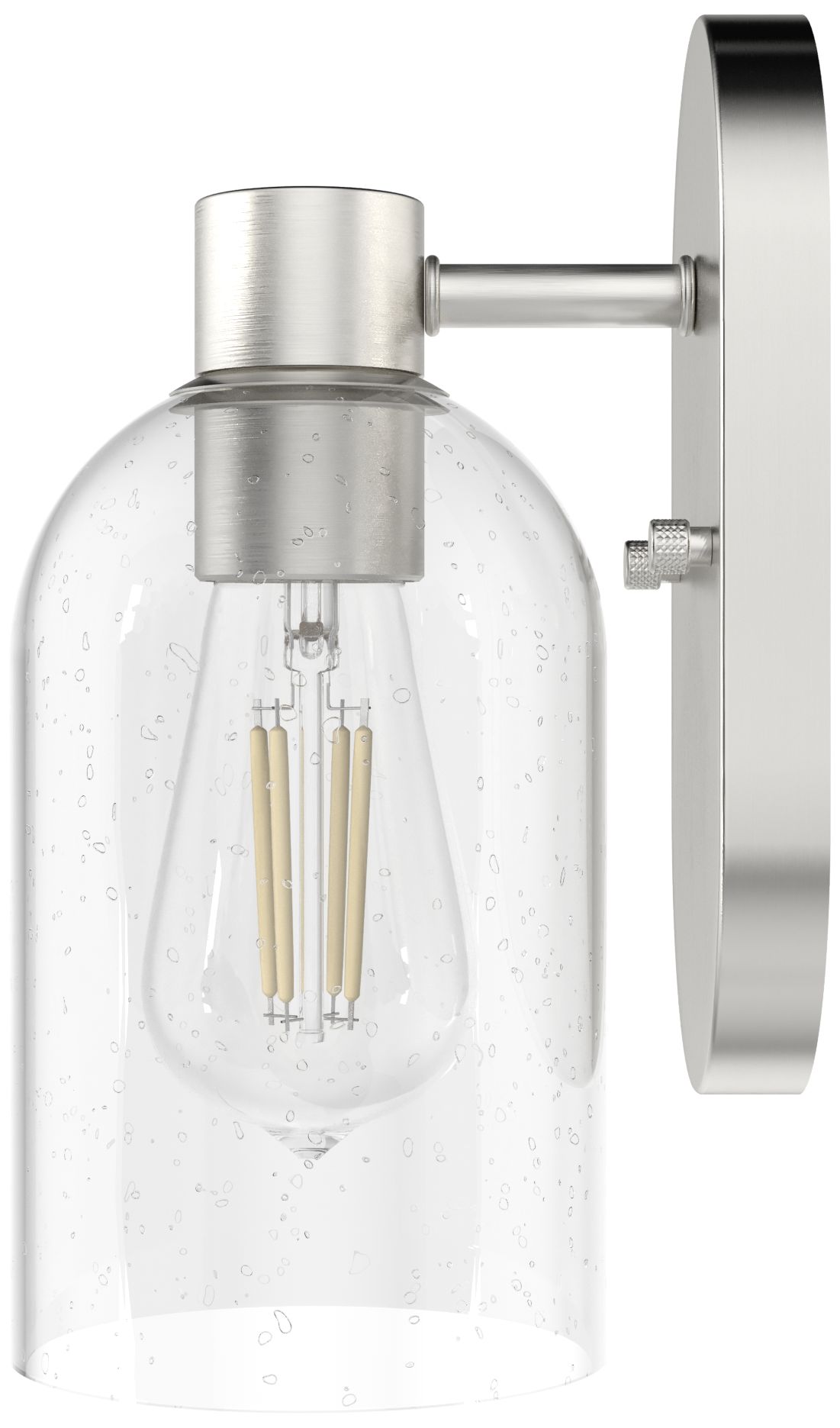 Image 3 Hunter Lochemeade Brushed Nickel with Seeded Glass 1 Light Sconce more views