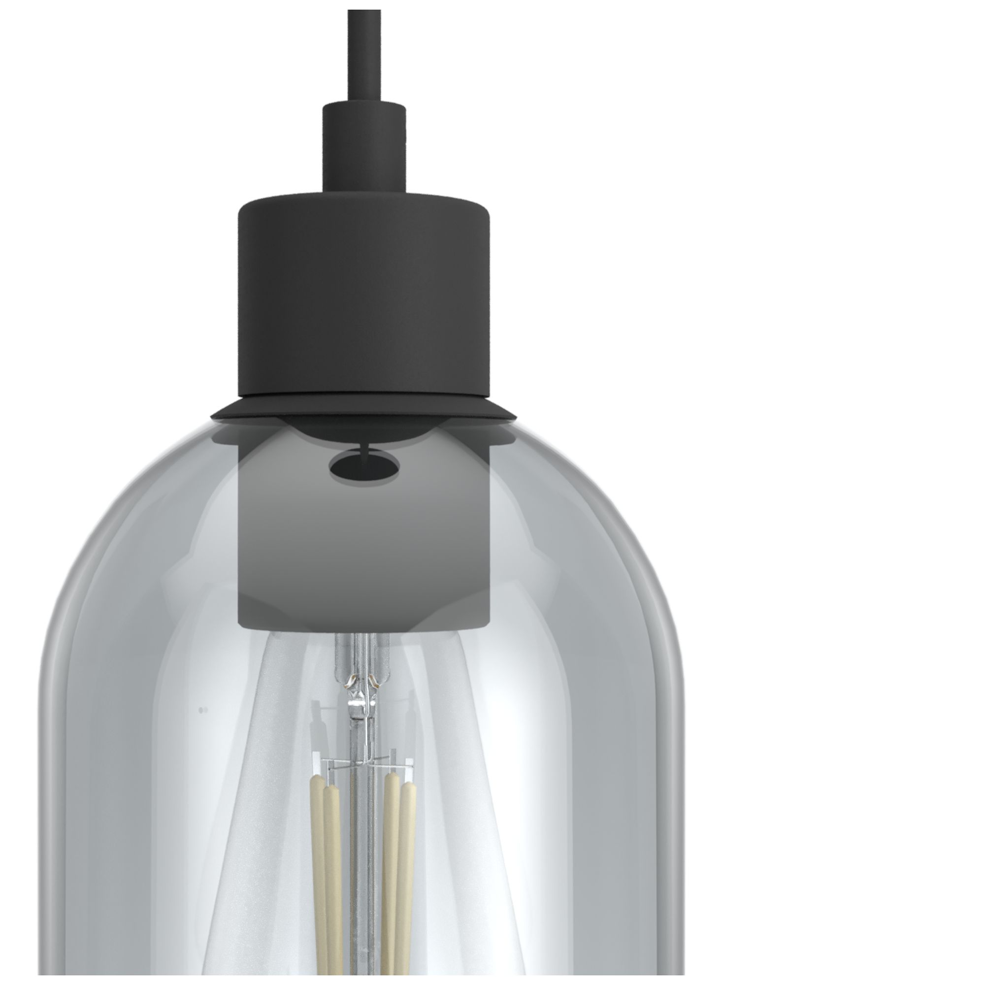 Image 2 Hunter Lochemeade Natural Black Iron with Smoked Glass 1 Light Pendant more views