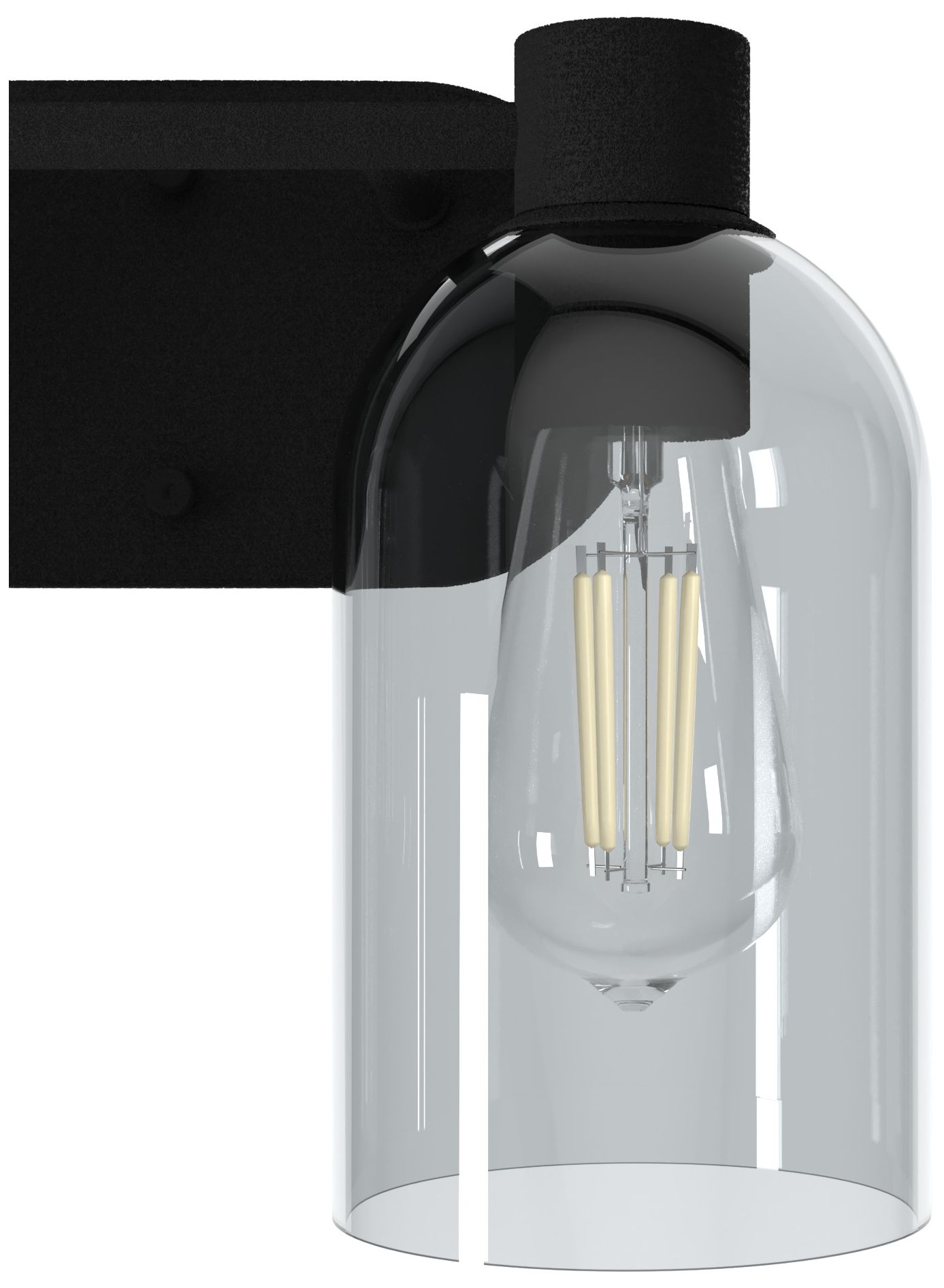 Image 6 Hunter Lochemeade Natural Black Iron with Smoked Glass 2 Light Vanity more views