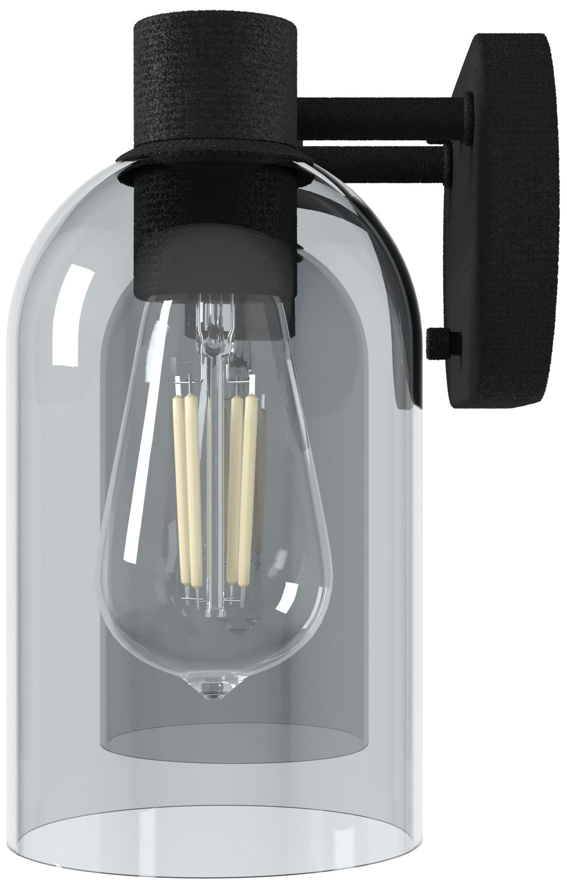 Image 7 Hunter Lochemeade Natural Black Iron with Smoked Glass 2 Light Vanity more views