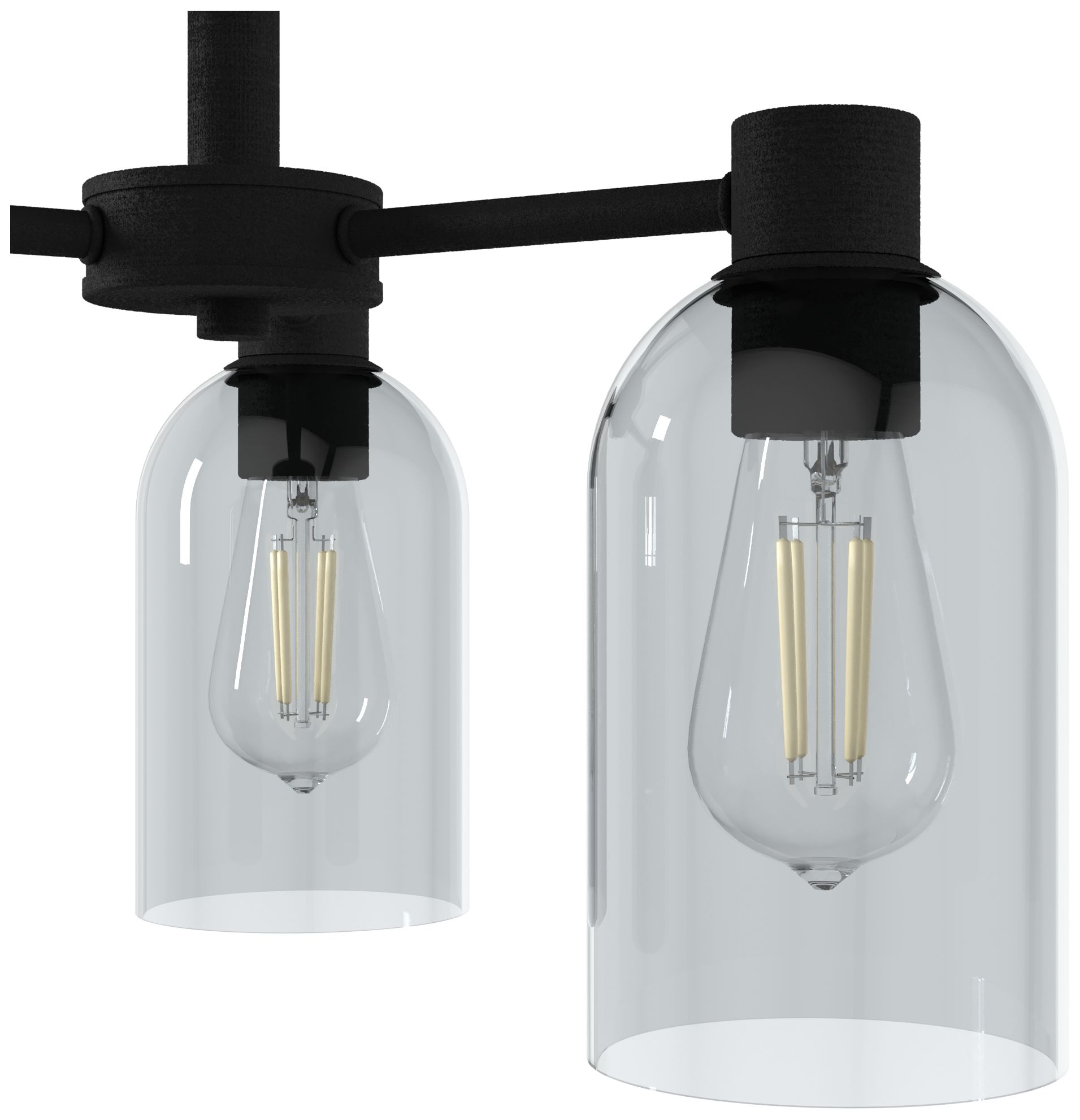 Image 2 Hunter Lochemeade Natural Black Iron with Smoked Glass 3 Light Chandelier more views