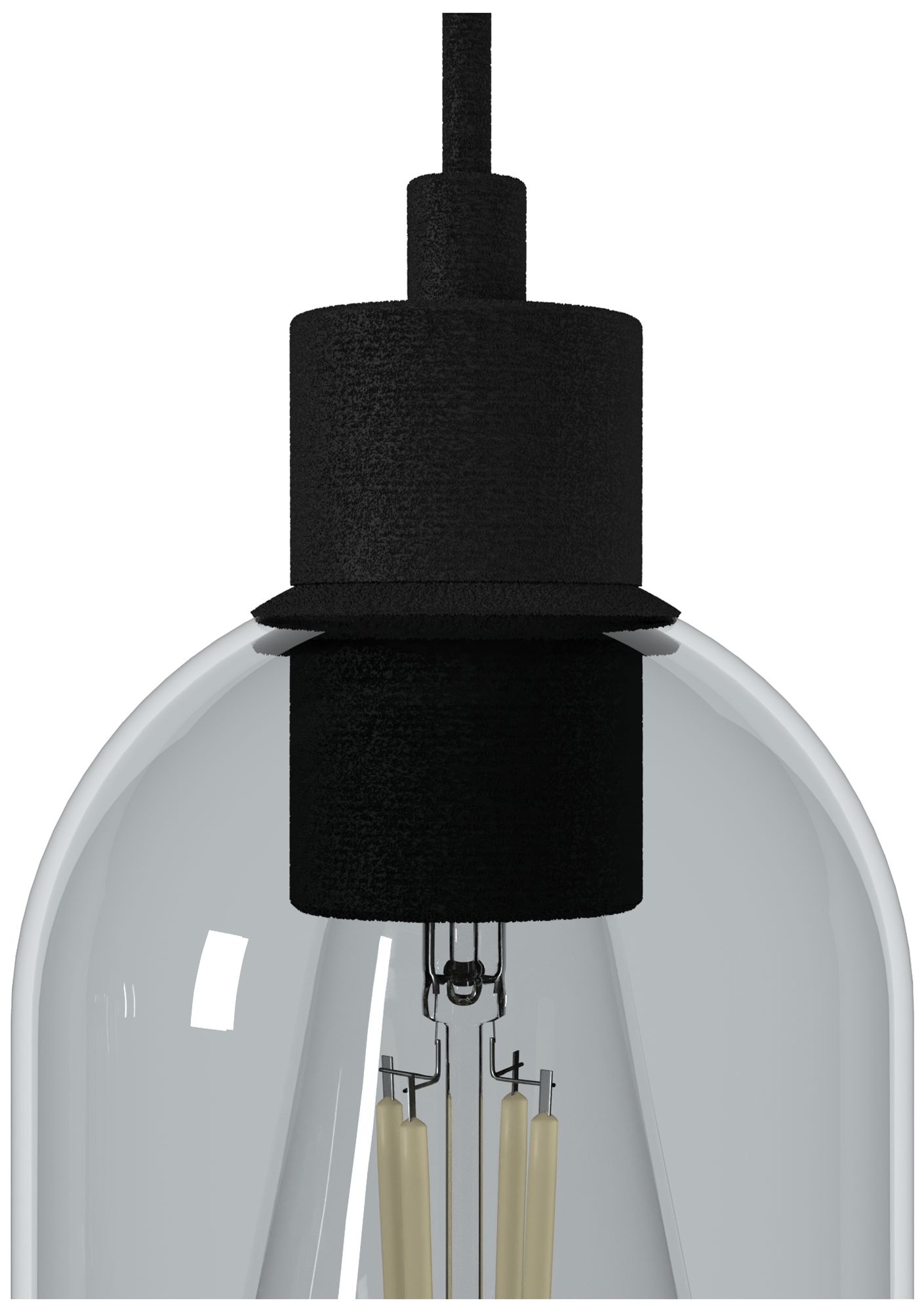 Image 2 Hunter Lochemeade Natural Black Iron with Smoked Glass 3 Light Pendant more views