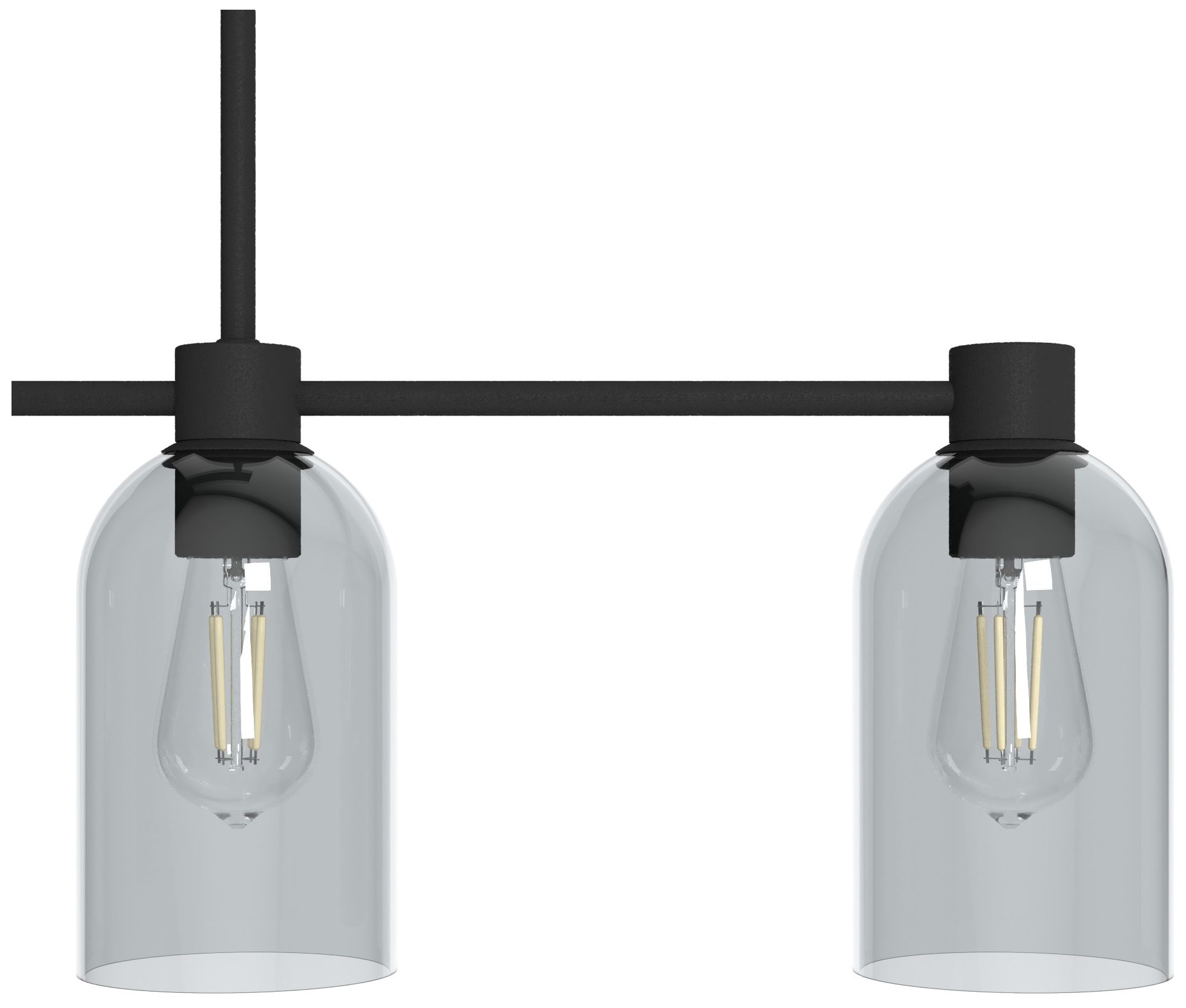 Image 7 Hunter Lochemeade Natural Black Iron with Smoked Glass 4 Light Chandelier more views