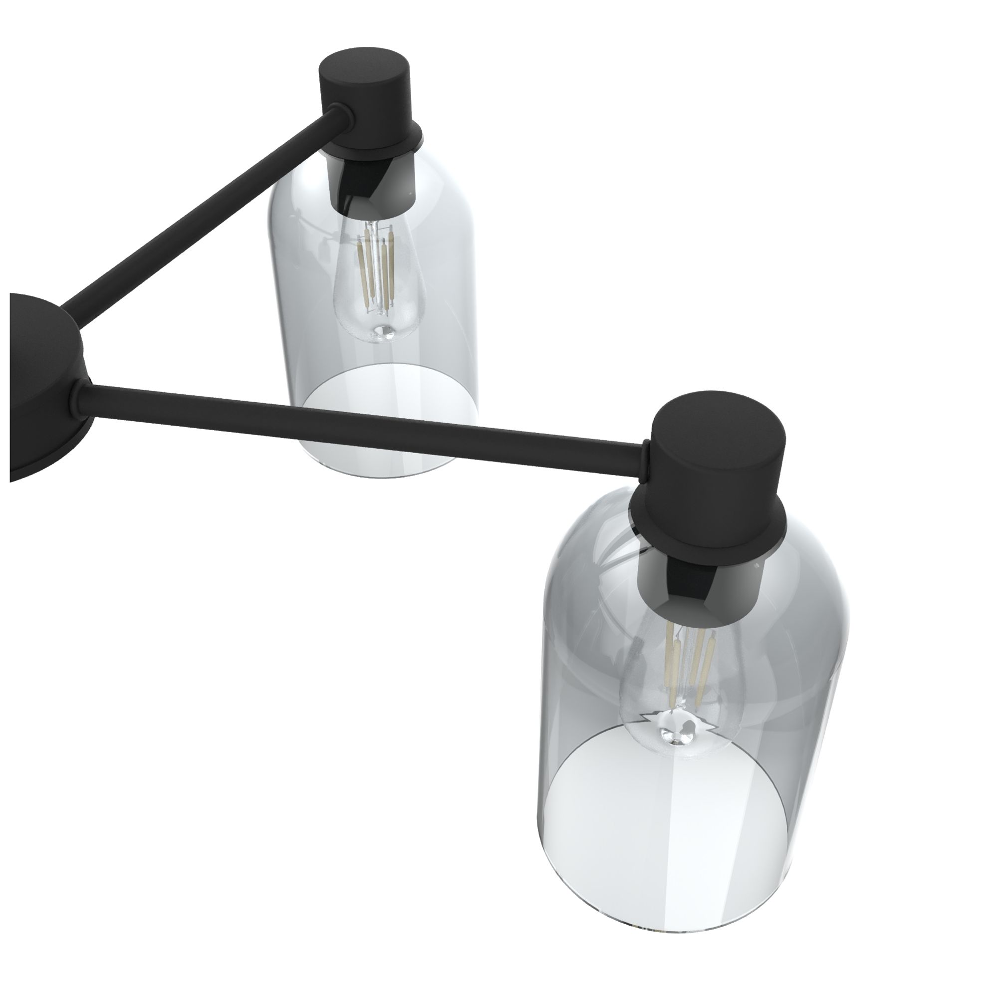 Image 3 Hunter Lochemeade Natural Black Iron with Smoked Glass 5 Light Chandelier more views