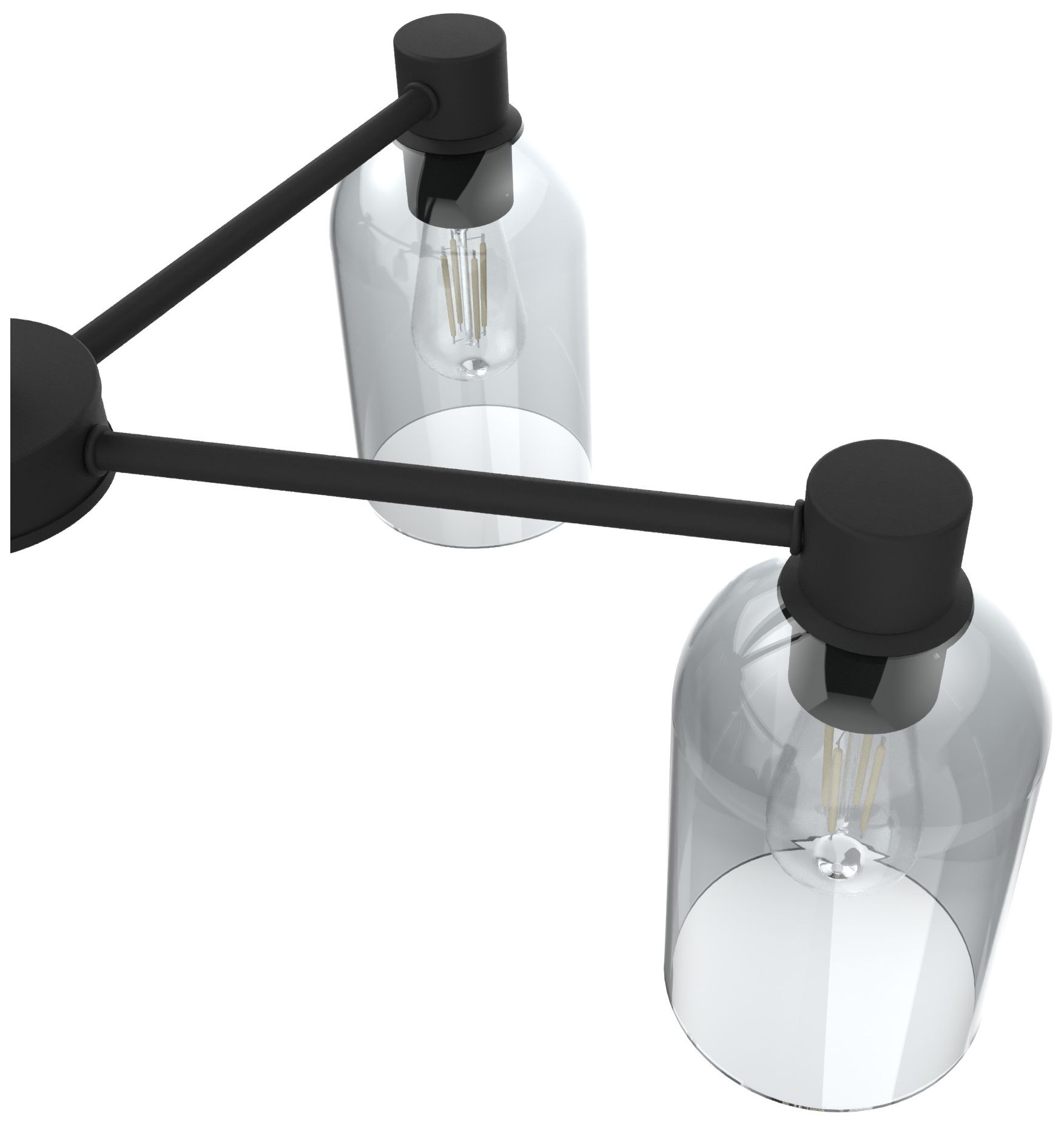 Hunter Lochemeade Natural Black Iron with Smoked Glass 5 Light Chandelier