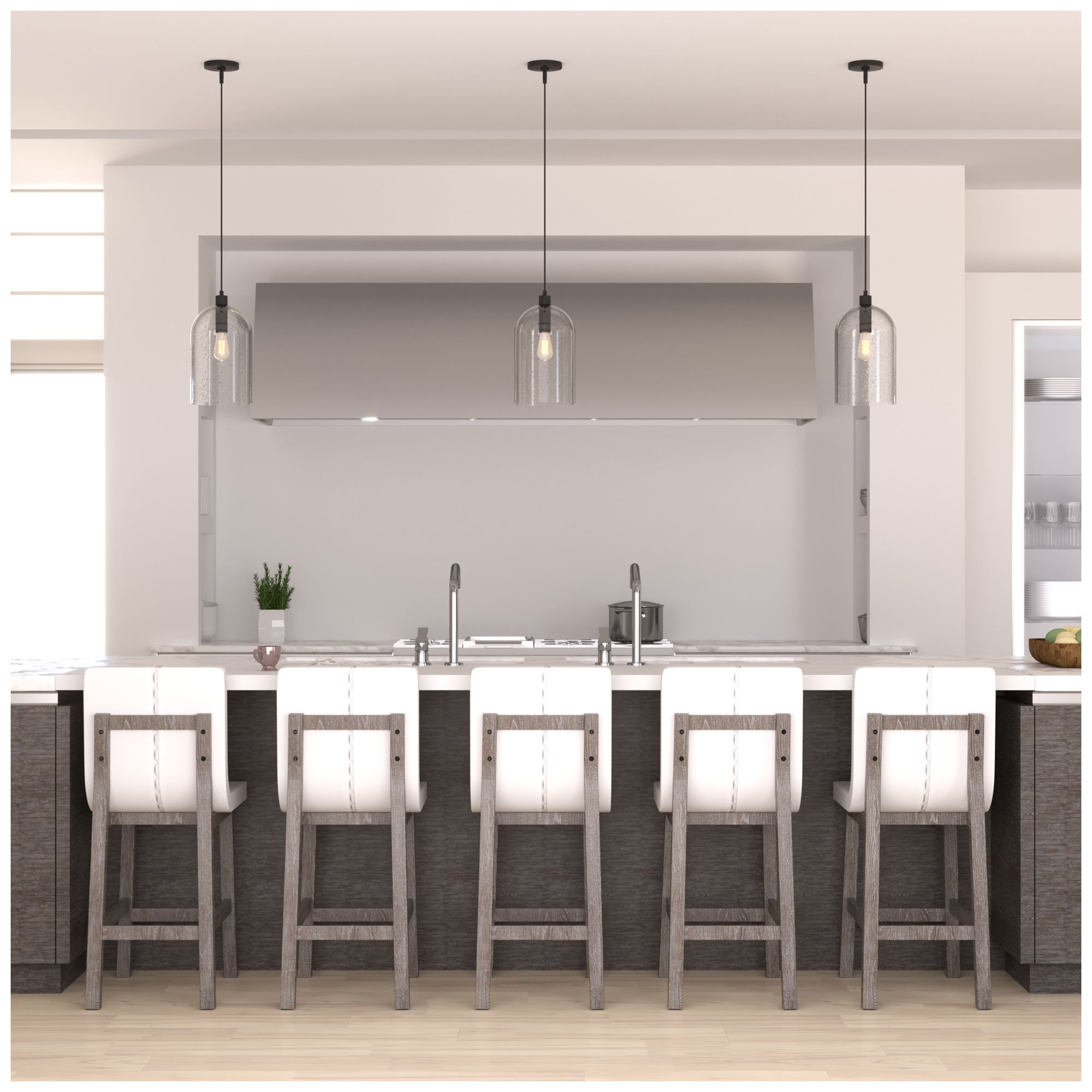 Image 4 Hunter Lochemeade Noble Bronze with Clear Seeded Glass 1 Light Pendant more views