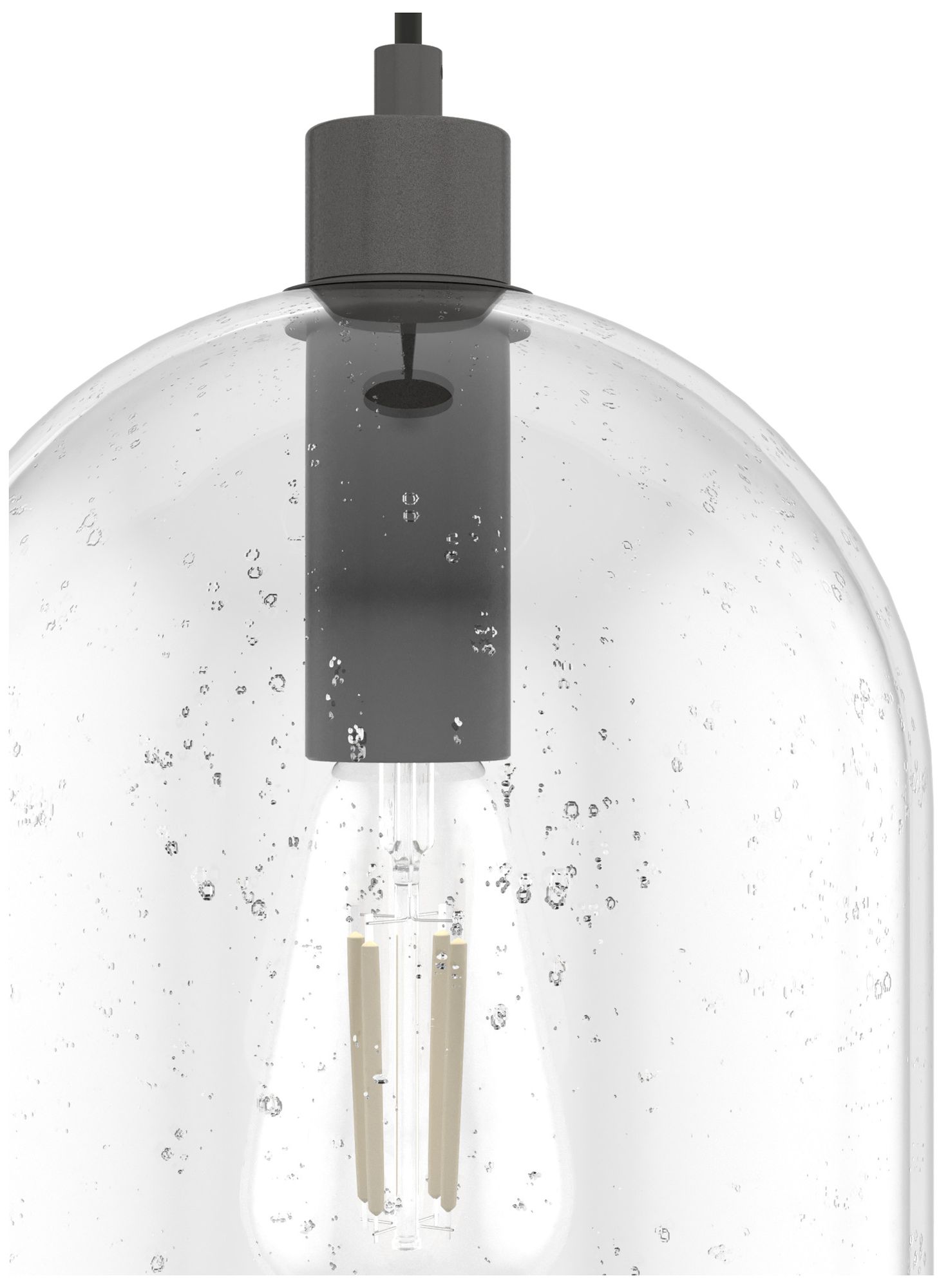 Image 7 Hunter Lochemeade Noble Bronze with Clear Seeded Glass 1 Light Pendant more views