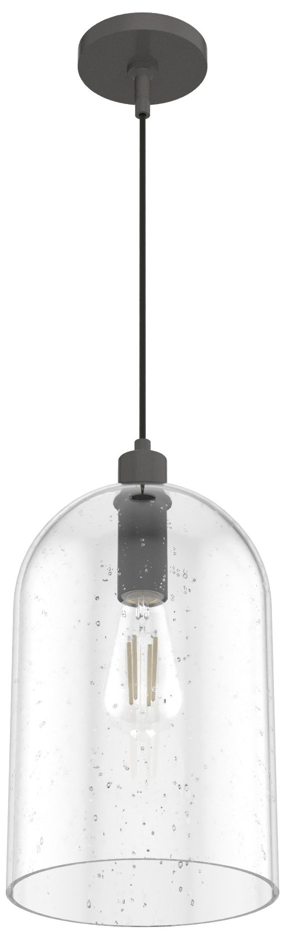 Hunter Lochemeade Noble Bronze with Clear Seeded Glass 1 Light Pendant