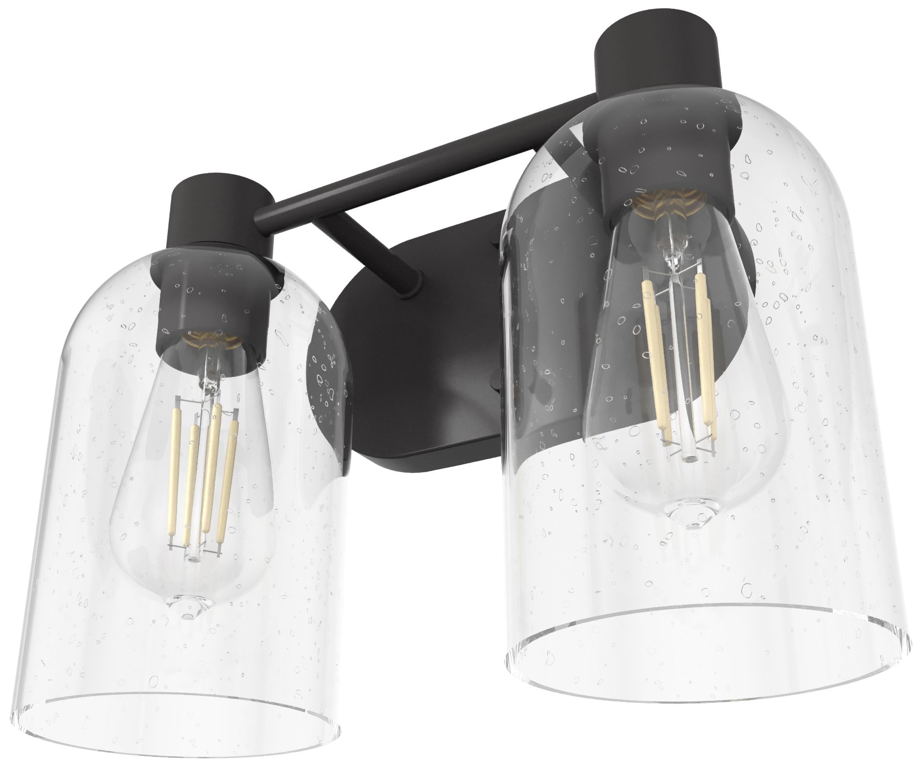 Image 3 Hunter Lochemeade Noble Bronze with Seeded Glass 2 Light Bathroom Vanity more views