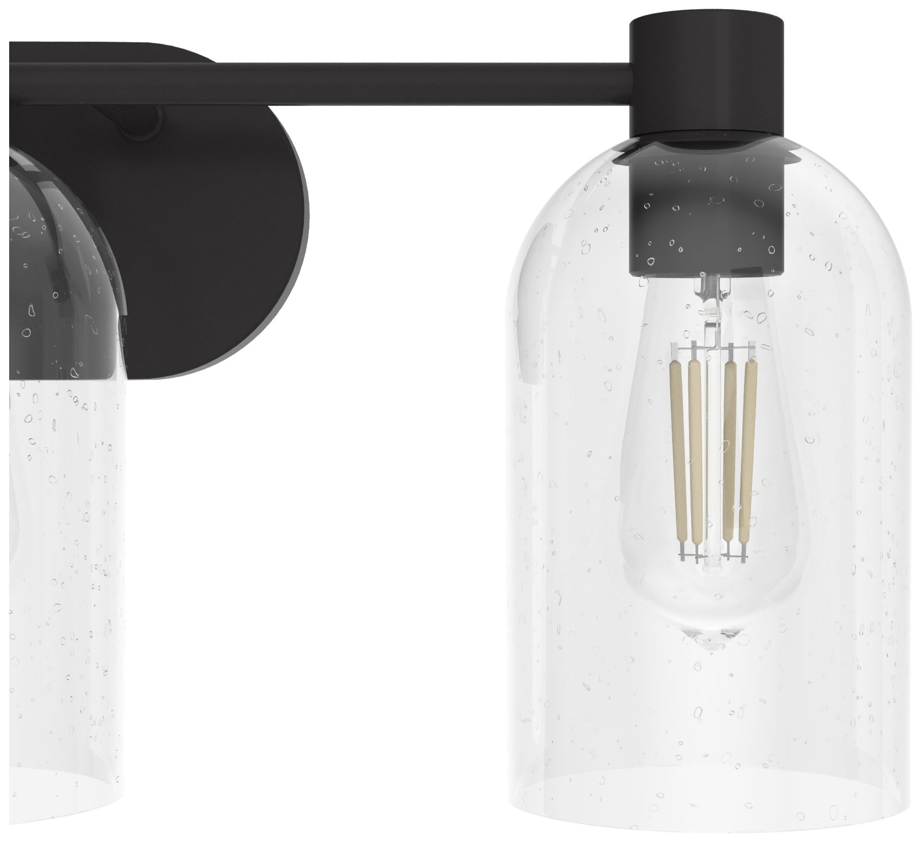 Image 2 Hunter Lochemeade Noble Bronze with Seeded Glass 3 Light Bathroom Vanity more views