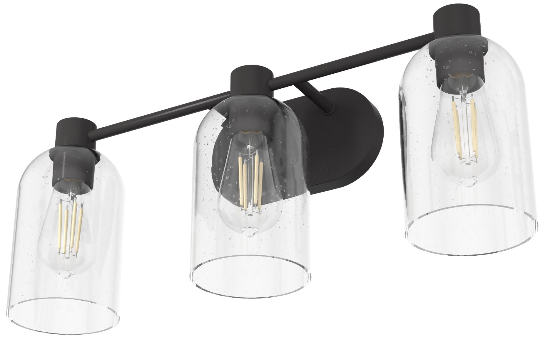 Image 3 Hunter Lochemeade Noble Bronze with Seeded Glass 3 Light Bathroom Vanity more views