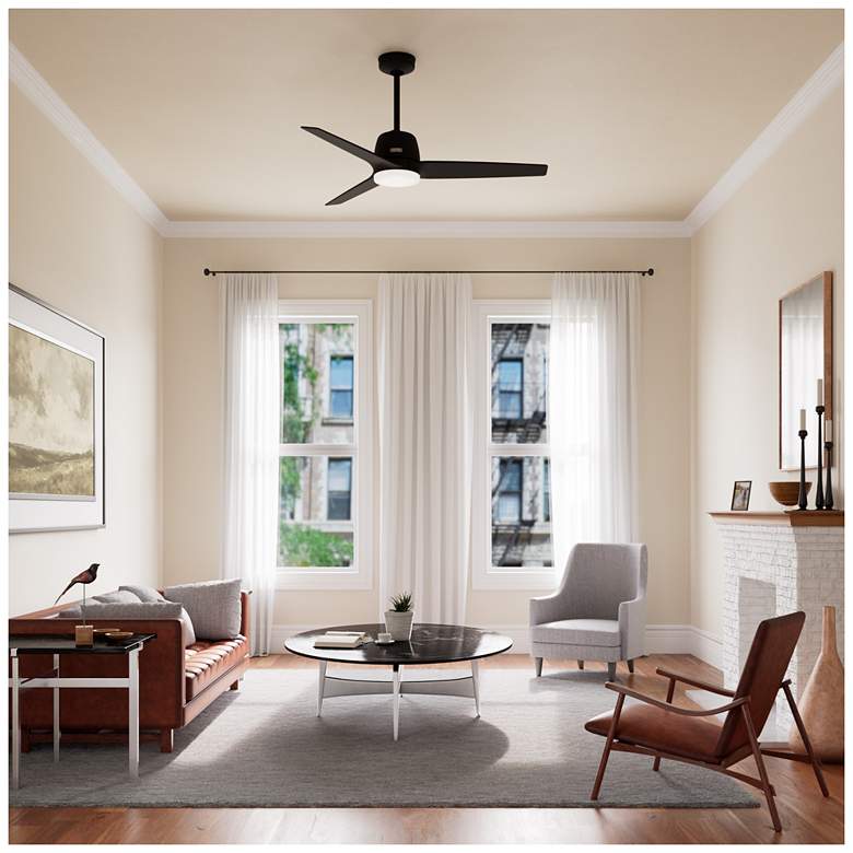 Image 4 Hunter Malden LED 52" Matte Black Ceiling Fan with Handheld Remote more views