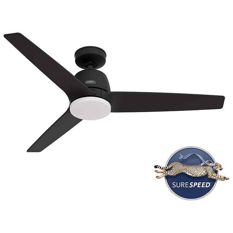 Image 6 Hunter Malden LED 52" Matte Black Ceiling Fan with Handheld Remote more views