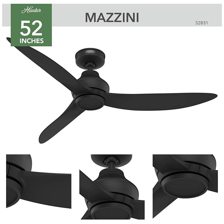 Image 6 Hunter Mazzini 52 in Matte Black ENERGY STAR Outdoor Fan more views