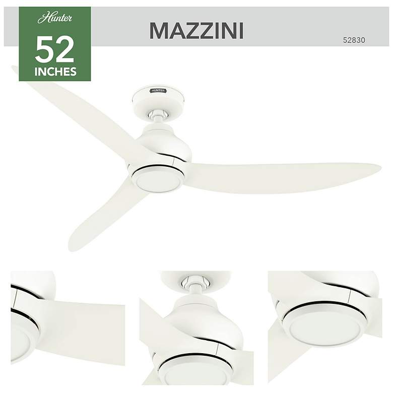 Image 6 Hunter Mazzini 52 in Matte White ENERGY STAR Outdoor Fan more views