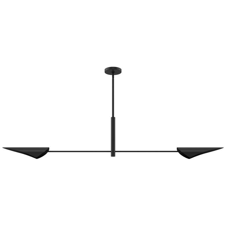 Image 2 Hunter Merian Matte Black 2 Light Extra Large Chandelier