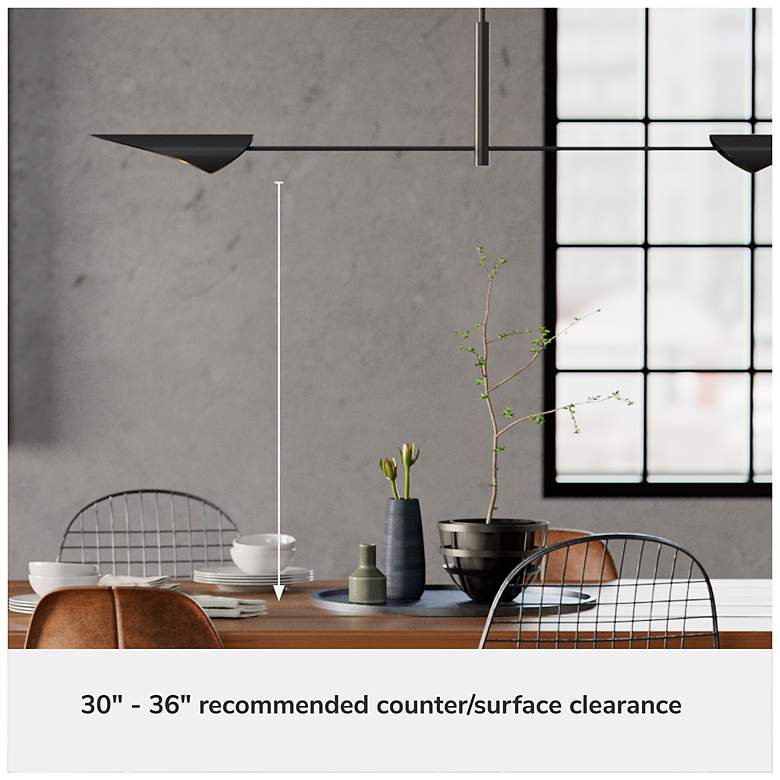 Image 7 Hunter Merian Matte Black 2 Light Extra Large Chandelier more views