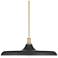 Hunter Moriso Matte Black and Modern Brass 1 Light Large Pendant