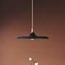 1_Hunter Moriso Matte Black and Modern Brass 1 Light Large Pendant